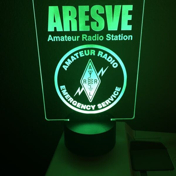 LED Desk Sign Ham Radio ARES Call Sign
