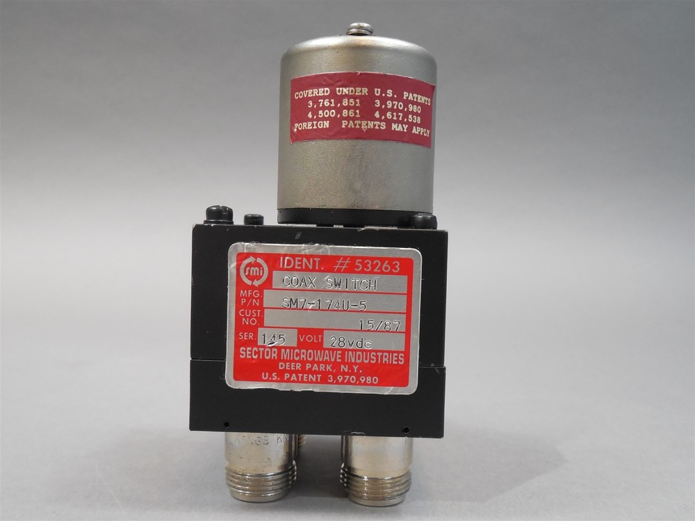 Sector Microwave Industries SM7-174U-5 Type N Coax Switch 4 Port 28VDC