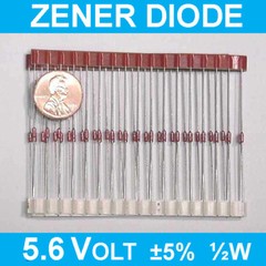 (6) 1N5232B 5.6 Volt ±5%, 0.5 Watt ZENER Diode – LOW Thermal Drift *USA SELLER*