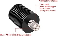 Nickel-Plated 50W PL259 UHF Male Dummy Load for RF Testing – Durable Design