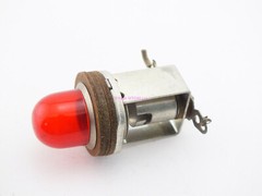 Panel Mount Red Lamp Holder Assembly – Screw On Lens – Fits 1819 Bulb (bin22)