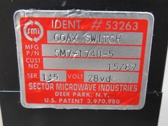Sector Microwave Industries SM7-174U-5 Type N Coax Switch 4 Port 28VDC