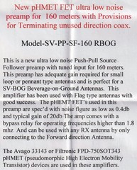 NEW KD9SV Rev. Beverage-On-Ground Preamp & Directional Control SV-PP-SF-160 RBOG