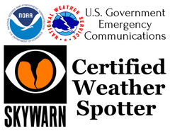 Skywarn NWS Spotter Placard Amateur Radio GMRS Card for your dash