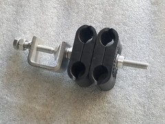 QTY 25 – Coax Cable Support Clamps, DX/Ham,UHF,VHF, 2x stacked 1/2″ TX cables