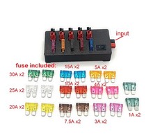 6 way Fused DC power splitter distribution fits Anderson Powerpole connector